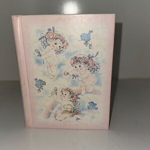 Vintage Pink Cherub Photo Book 24 4” x 6” photos Photo mini album 1990s